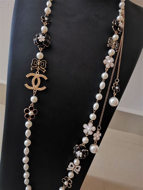 chanel long necklace replica inspired